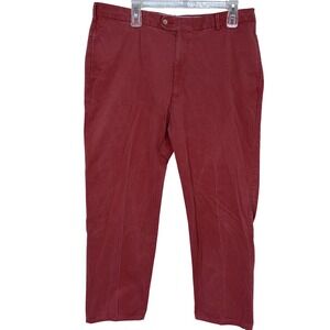 Peter Millar Khaki Pants Size 36 Mens Salmon Light Red Chino Pima Cotton Golf